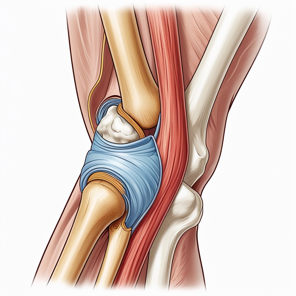 Anatomical illustration of the Ulnar Collateral Ligament (UCL) in the elbow joint
